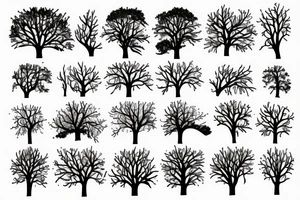 Sunset river trees birds tattoo idea