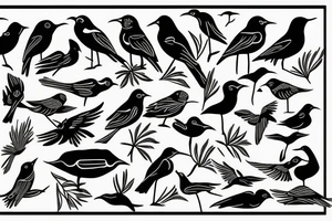 Sunset river birds tattoo idea