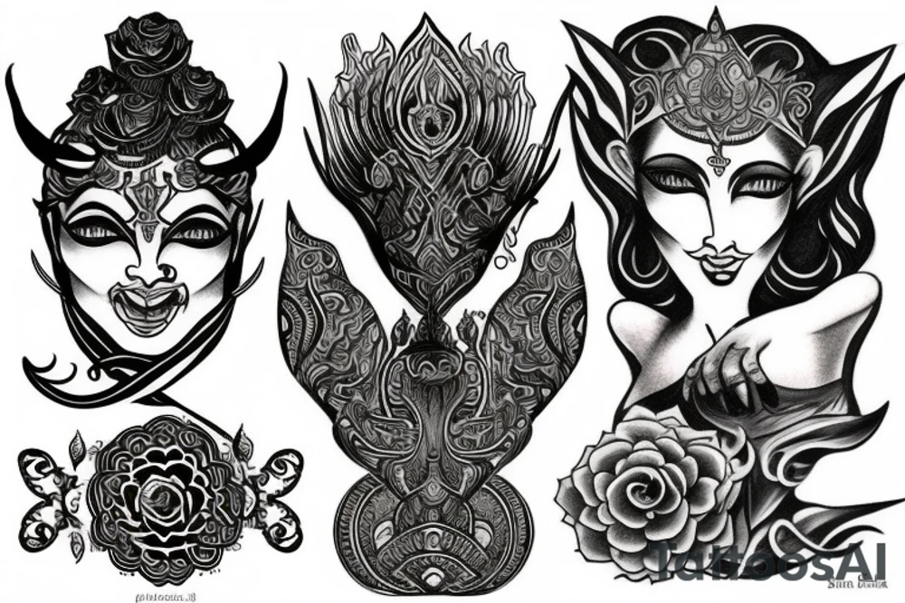 Black shiva tattoo idea