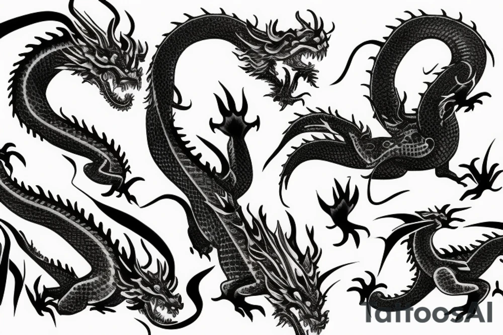 chinese fire-breathing dragon tattoo idea