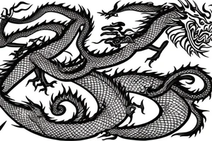 chinese fire-breathing dragon tattoo idea
