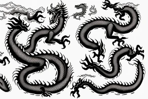 chinese fire-breathing dragon on hand tattoo idea