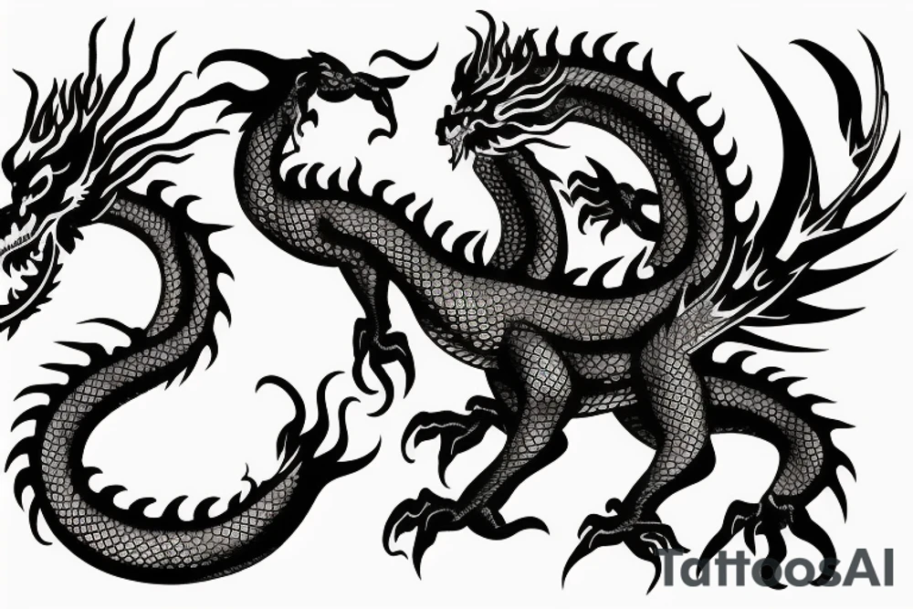 chinese fire-breathing dragon on hand tattoo idea