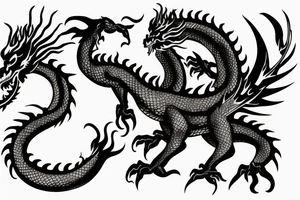 chinese fire-breathing dragon on hand tattoo idea