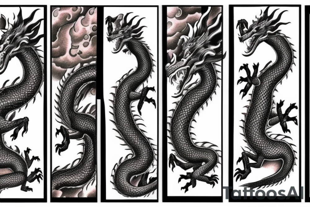 chinese fire-breathing dragon on hand tattoo idea