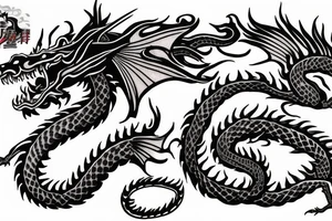 chinese fire-breathing dragon on hand tattoo idea