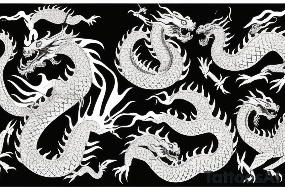 chinese fire-breathing dragon on hand tattoo idea
