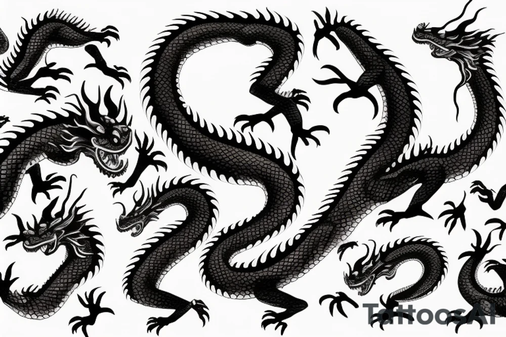 chinese fire-breathing dragon on hand tattoo idea