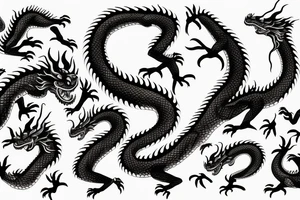 chinese fire-breathing dragon on hand tattoo idea