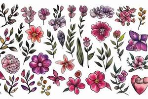 small, dainty flowers tattoo idea