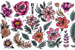 small, dainty flowers tattoo idea