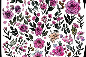 small, dainty flowers. not tacky, no outlines tattoo idea