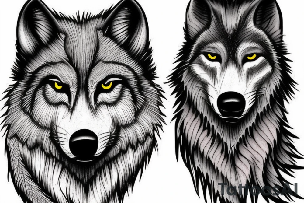 Howling wolf tattoo idea