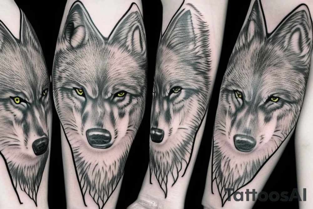 Howling wolf tattoo idea