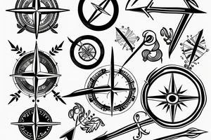 compass and arrow tattoo idea