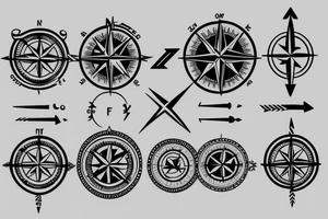 compass and arrow tattoo idea
