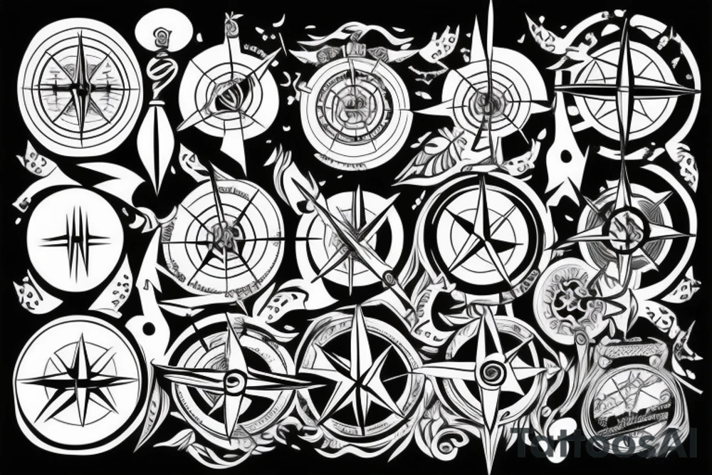 compass and arrow tattoo idea