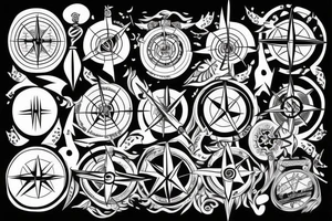 compass and arrow tattoo idea