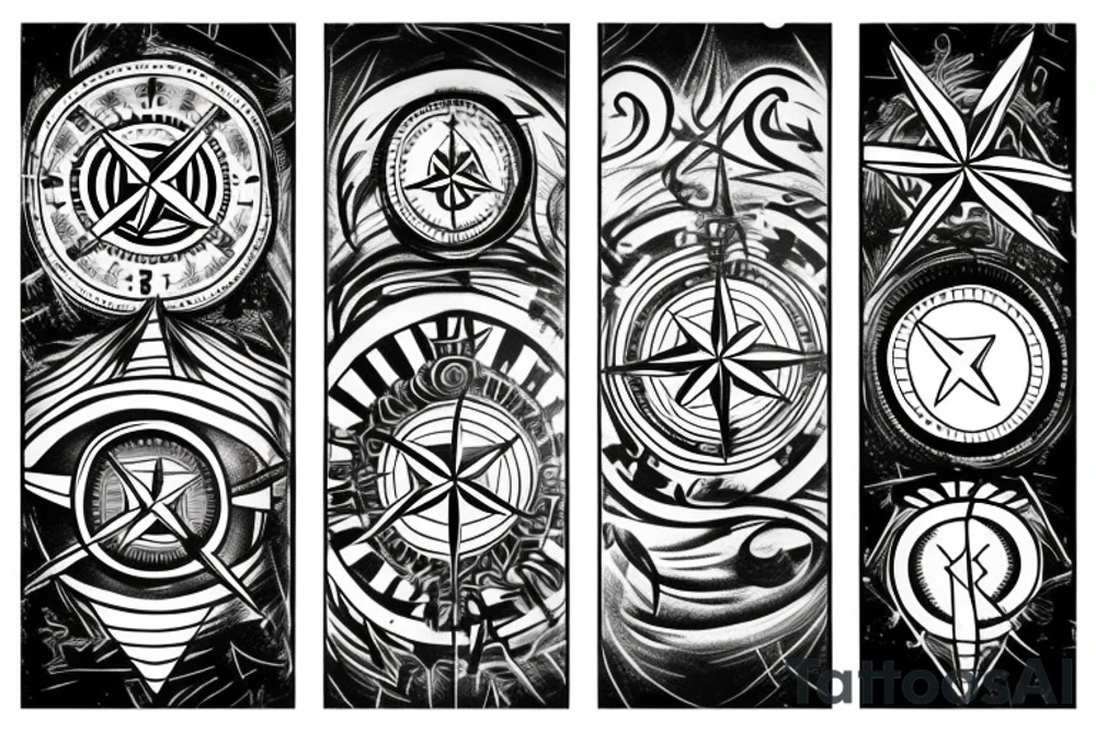 compass and arrow tattoo idea