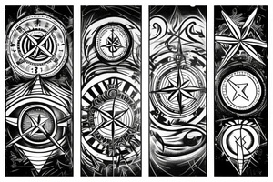compass and arrow tattoo idea