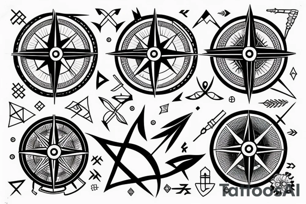 compass and arrow tattoo idea