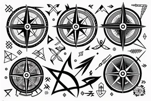 compass and arrow tattoo idea