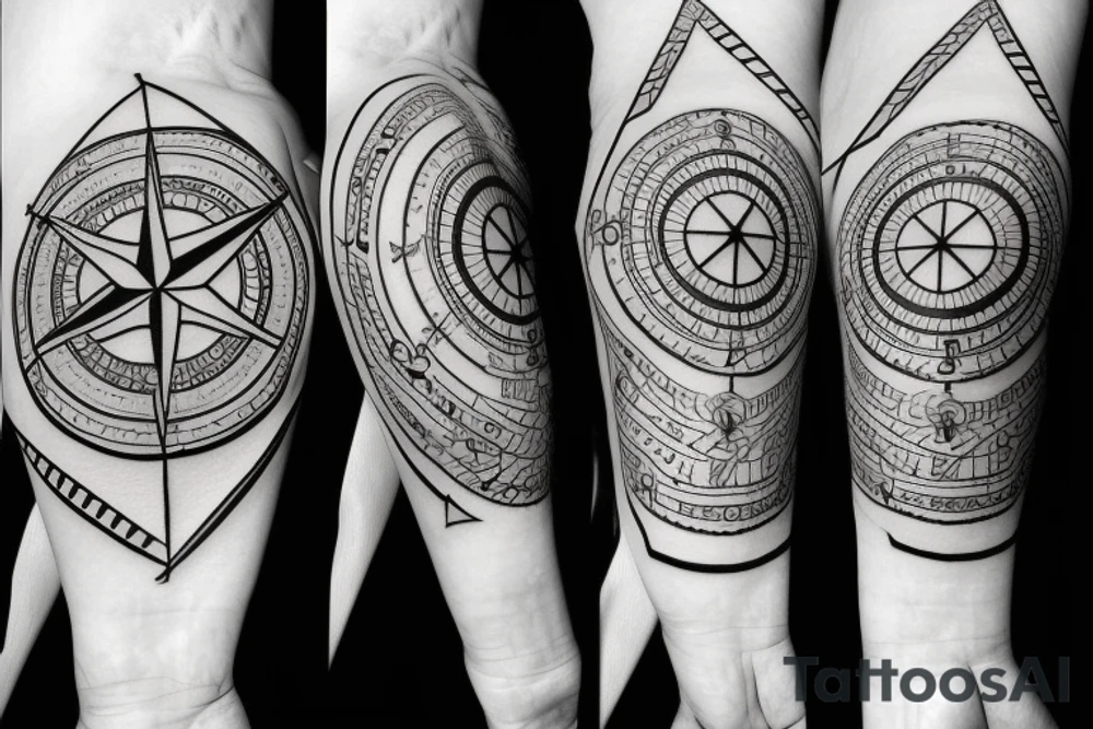 compass and arrow tattoo idea