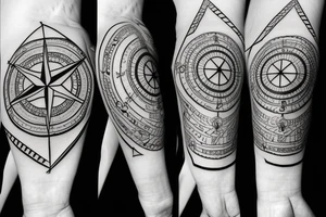 compass and arrow tattoo idea