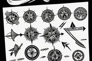 compass and arrow tattoo idea