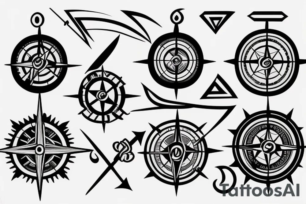 compass and arrow tattoo idea