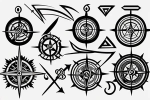 compass and arrow tattoo idea