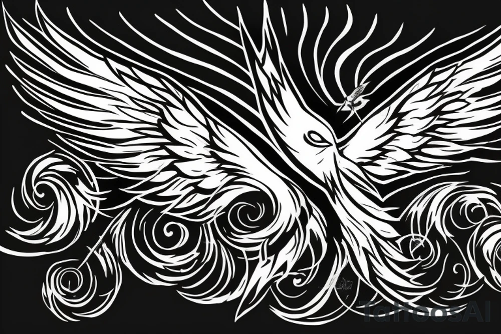 Phoenix Tattoo for Back with Wings stretching over sholders to the stretum tattoo idea