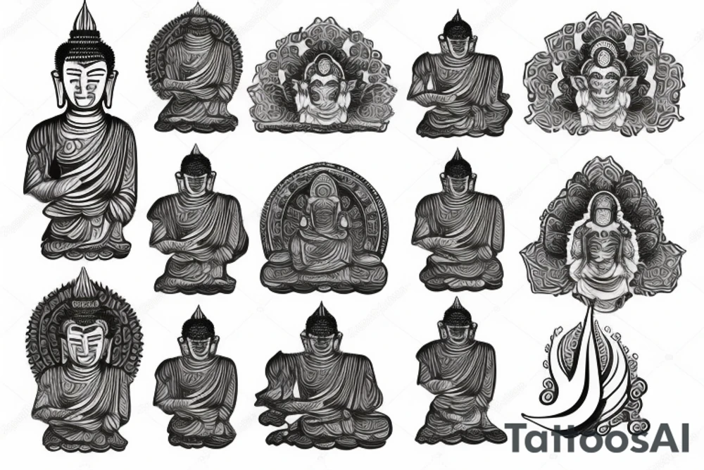 Buddhist temple tattoo idea