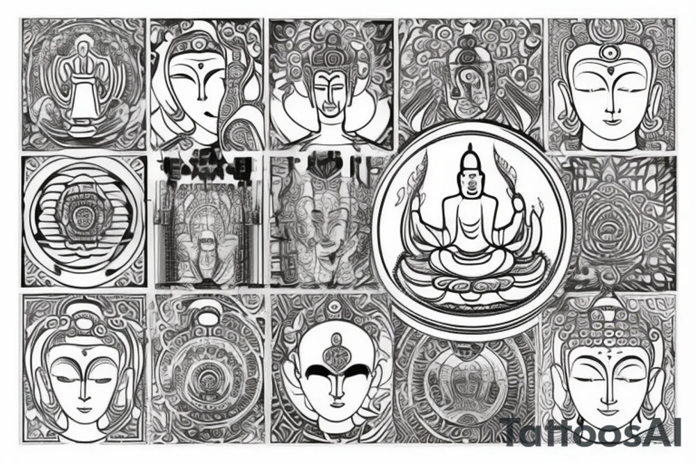 Buddhist temple tattoo idea