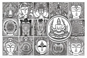 Buddhist temple tattoo idea