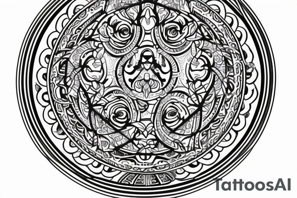 Buddhist temple tattoo idea