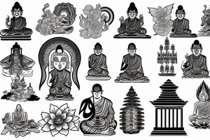 Buddhist temple tattoo idea