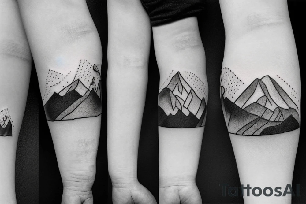 mountains with snow and a cable car tattoo idea