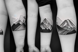 mountains with snow and a cable car tattoo idea
