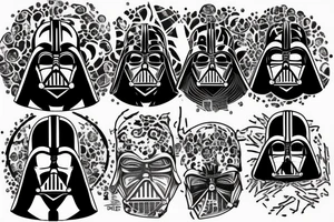Darth vader with an elden ring symbol on his chest tattoo idea