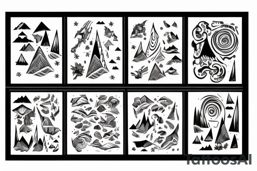 Mountains in the shape of a woman's body tattoo idea