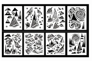 Mountains in the shape of a woman's body tattoo idea