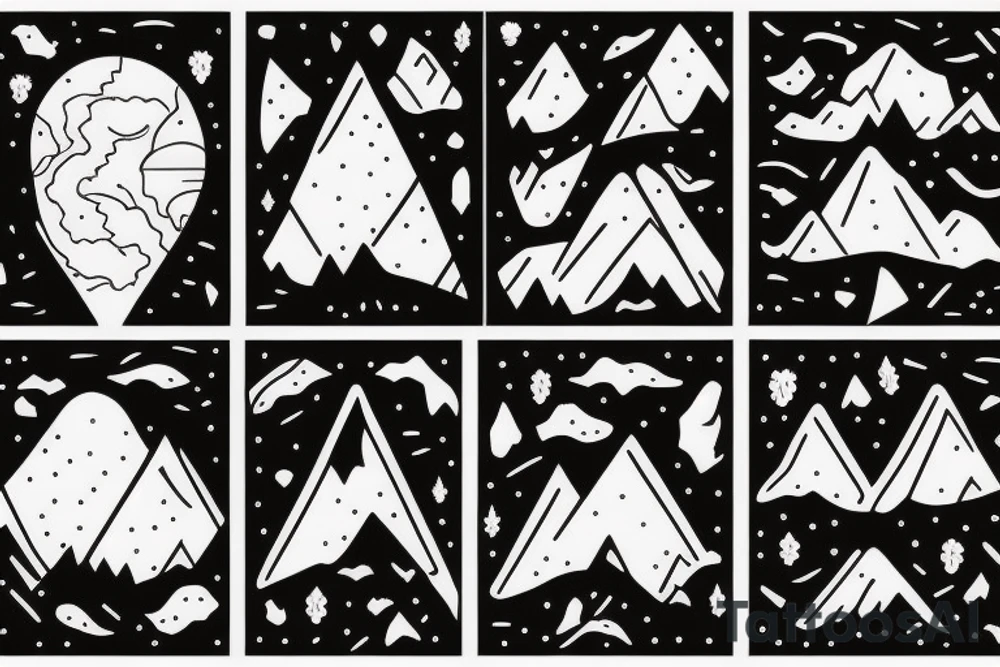 Mountains in the shape of a woman's body tattoo idea