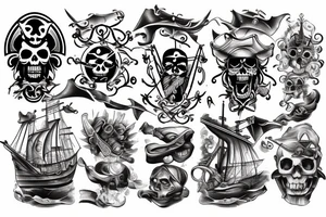 Sunking pirate ship tattoo idea