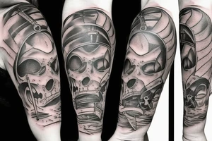 Sunking pirate ship tattoo idea