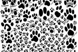 Dog paw artistic ornaments tattoo idea