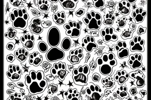 Dog paw artistic ornaments tattoo idea