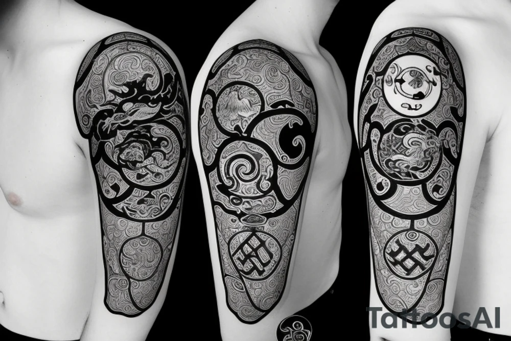 Hour glass, with Yin Yang inside and a dragon wrapped around the hourglass tattoo idea