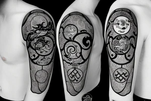 Hour glass, with Yin Yang inside and a dragon wrapped around the hourglass tattoo idea