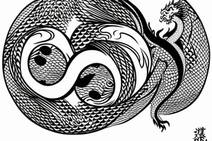 Hour glass, with Yin Yang inside and a dragon wrapped around the hourglass tattoo idea